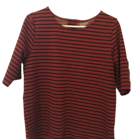 B. Young Boxy Rusty Tee Striped Mid Length Sleeve Crew Neck - Picture 3 of 6